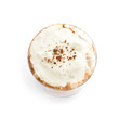 Iced blended frappe coffee on white background