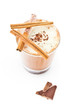 Iced blended frappe coffee on white background