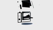 Old TV Dissolve into a New TV against white