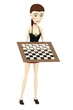 3d render of cartoon character with checkers