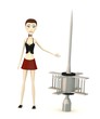 3d render of cartoon character with conductor