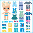 Paper doll with clothes set