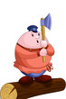 Egg woodcutter character cartoon style vector illustration white