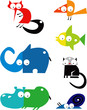 Vector: Set of funny animals Set of funny animals