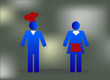 Restaurant people blue