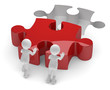 Teamwork rotes puzzle