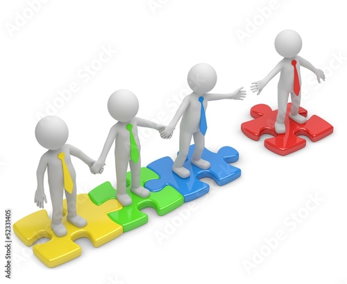 Illustration: teamwork bunt teamwork bunt
