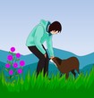 Girl with Dog