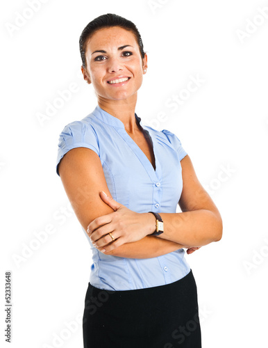 Photo: Young businesswoman isolated on white Young businesswoman isolated on white