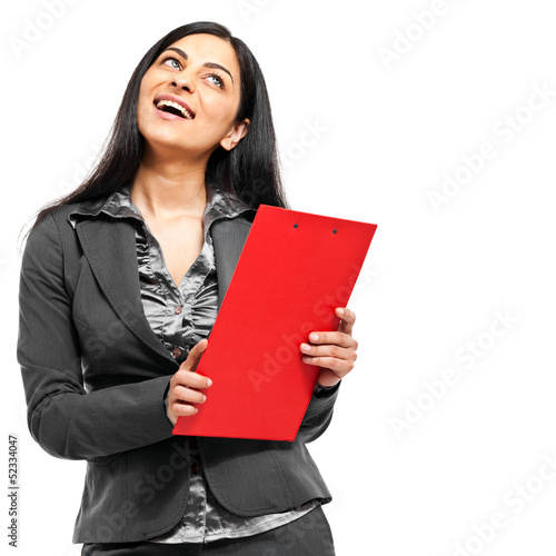 Photo: Young businesswoman isolated on white Young businesswoman isolated on white