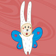 Bunny dressed as a butterfly