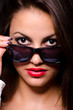 Portrait of the beautiful girl with sunglasses