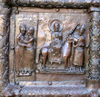 Famous gates of St. Sophiya cathedral in Novgorod