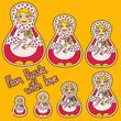 Background with set of Russian dolls matrioshka