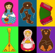 Set of isolated Russian icons