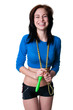 Sports girl with skipping rope