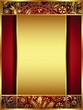 Vector: Gold and Red Floral Frame Gold and Red Floral Frame