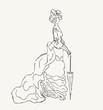 Sketch of woman in historical dress