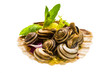 Escargot with asparagus, rosemary, thymus and tomato