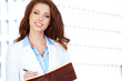 Young happy women or student on the property business background