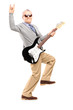 Full length portrait of a cool middle aged man with an electric