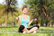 Young female athlete in a park