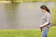Pregnant at pond