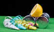 fitness equipment isolated on black