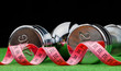 fitness equipment isolated on black