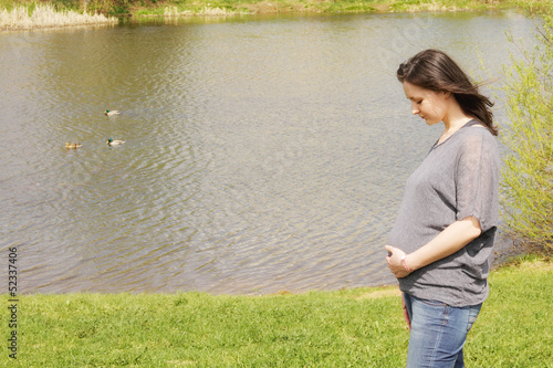 Photo: Pregnant at pond Pregnant at pond