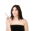 italian woman showing with finger