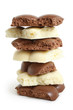 Stack of porous chocolate pieces
