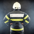 Back view of a fireman