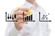 Man performing a market stock analysis