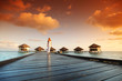 Photo: woman in a dress on maldivian sunset woman in a dress on maldivian sunset