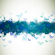 Vector Illustration of an Abstract Background with Butterflies