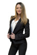 Young blonde model well dressed isolated on white background