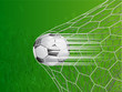 Vettoriale: soccer ball in goal with speed line - vector illustration soccer ball in goal with speed line - vector illustration