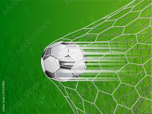 Vector: soccer ball in goal with speed line - vector illustration soccer ball in goal with speed line - vector illustration