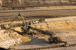 A giant bucket-wheel excavator in a brown-coal mine