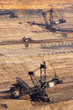 Large bucket wheel excavators digging brown-coal