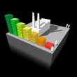 diagram of a factory with energy rating bar diagram