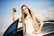 Girl with car key