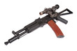 Kalashnikov AK with optical sight on white