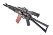 Kalashnikov AK with optical sight on white