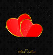 Valentines day love heart backgroung, vector illustration