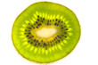 A sliced golden kiwifruit. Кружок киви