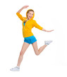 Happy teenager girl jumping
