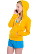 Happy teenager girl talking mobile phone
