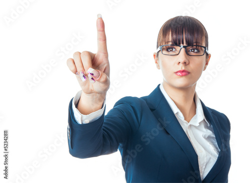 Photo: Clever businesswoman touching Clever businesswoman touching